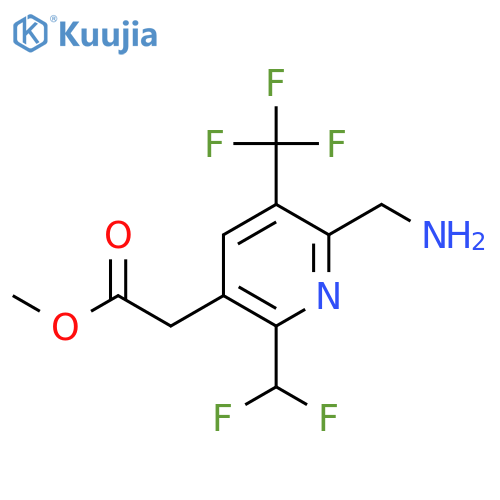 Methyl 2-(aminomethyl)-6-(difluoromethyl)-3-(trifluoromethyl)pyridine-5-acetate structure