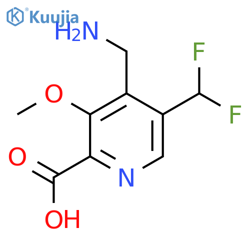 4-(Aminomethyl)-5-(difluoromethyl)-3-methoxypyridine-2-carboxylic acid structure