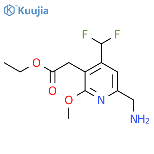 Ethyl 6-(aminomethyl)-4-(difluoromethyl)-2-methoxypyridine-3-acetate structure