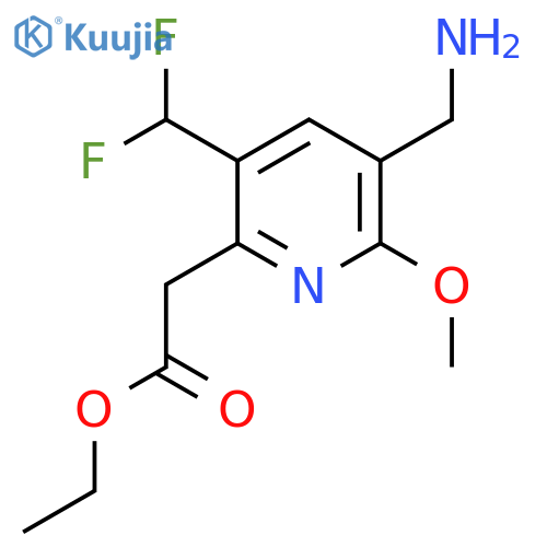 Ethyl 3-(aminomethyl)-5-(difluoromethyl)-2-methoxypyridine-6-acetate structure