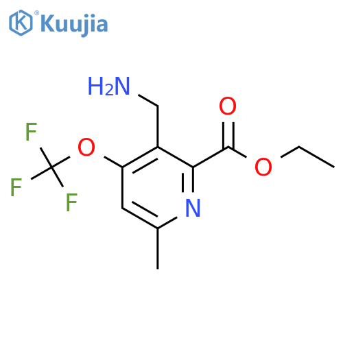 Ethyl 3-(aminomethyl)-6-methyl-4-(trifluoromethoxy)pyridine-2-carboxylate structure