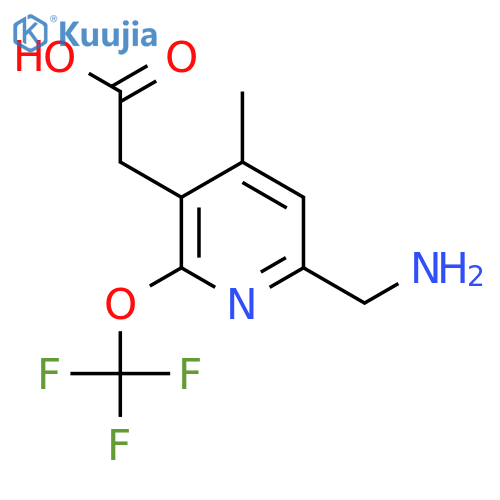 6-(Aminomethyl)-4-methyl-2-(trifluoromethoxy)pyridine-3-acetic acid structure