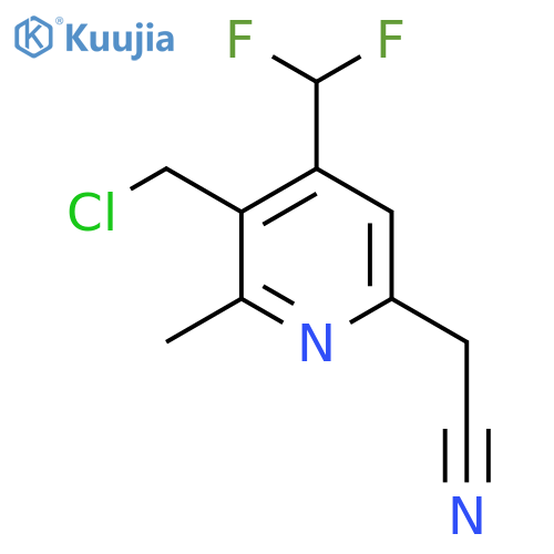 3-(Chloromethyl)-4-(difluoromethyl)-2-methylpyridine-6-acetonitrile structure