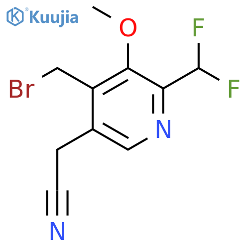 4-(Bromomethyl)-2-(difluoromethyl)-3-methoxypyridine-5-acetonitrile structure