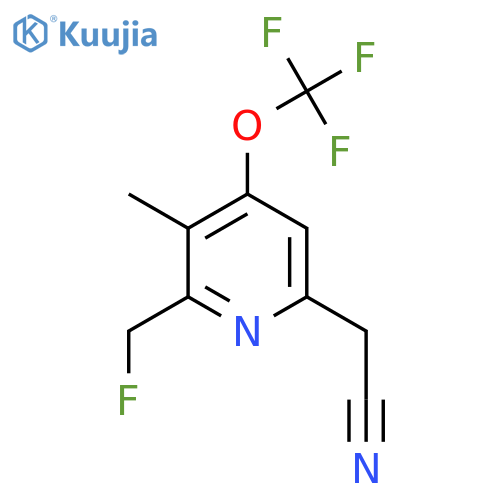 2-(Fluoromethyl)-3-methyl-4-(trifluoromethoxy)pyridine-6-acetonitrile structure