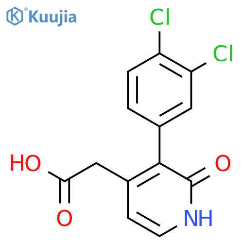 3-(3,4-Dichlorophenyl)-2-hydroxypyridine-4-acetic acid structure