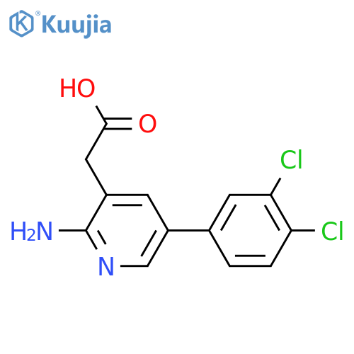 2-Amino-5-(3,4-dichlorophenyl)pyridine-3-acetic acid structure