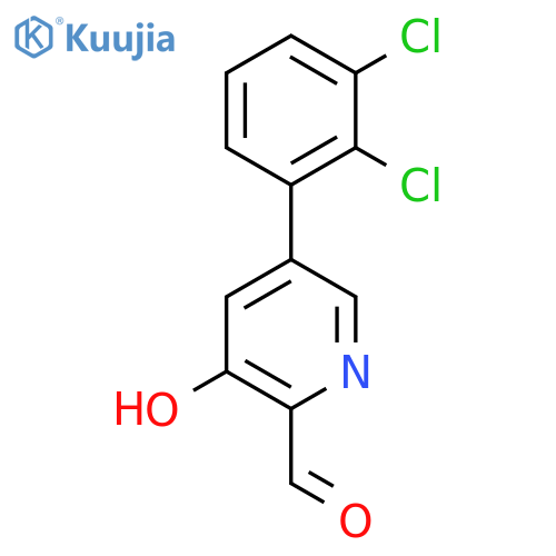 5-(2,3-Dichlorophenyl)-3-hydroxypicolinaldehyde structure