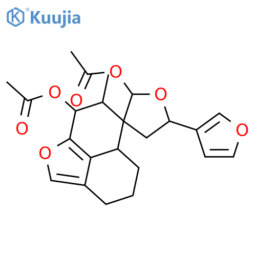 (2S,5S,7'S,8'S)-5-(furan-3-yl)-7'-methyl-3',4,4',5,5',5a',7',8'-octahydrospiro[furan-3,6'-naphtho[1,8-bc]furan]-2,8'-diyl diacetate structure