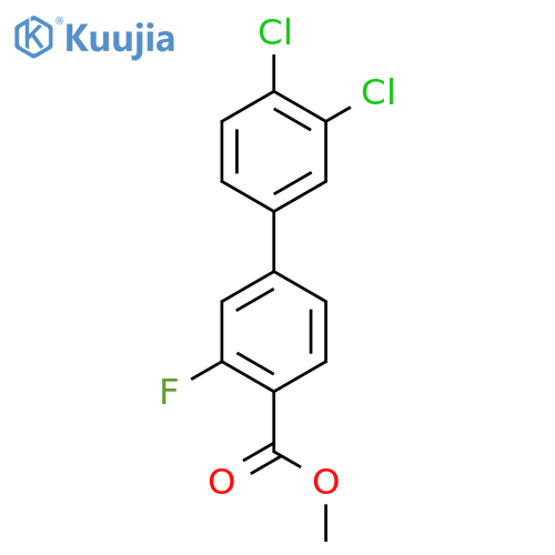 3',4'-Dichloro-3-fluoro-biphenyl-4-carboxylic acid methyl ester structure