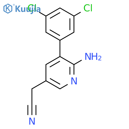2-Amino-3-(3,5-dichlorophenyl)pyridine-5-acetonitrile structure