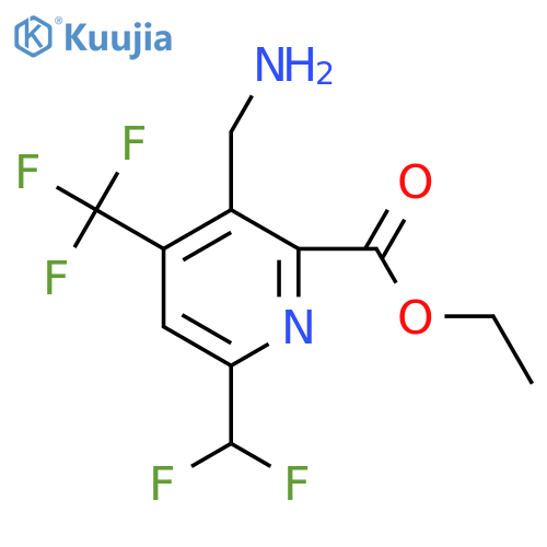 Ethyl 3-(aminomethyl)-6-(difluoromethyl)-4-(trifluoromethyl)pyridine-2-carboxylate structure