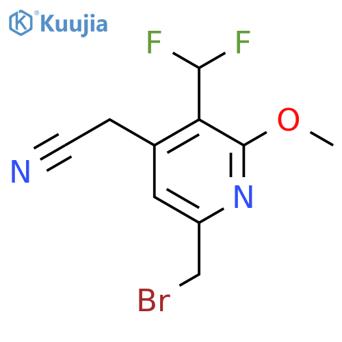 6-(Bromomethyl)-3-(difluoromethyl)-2-methoxypyridine-4-acetonitrile structure