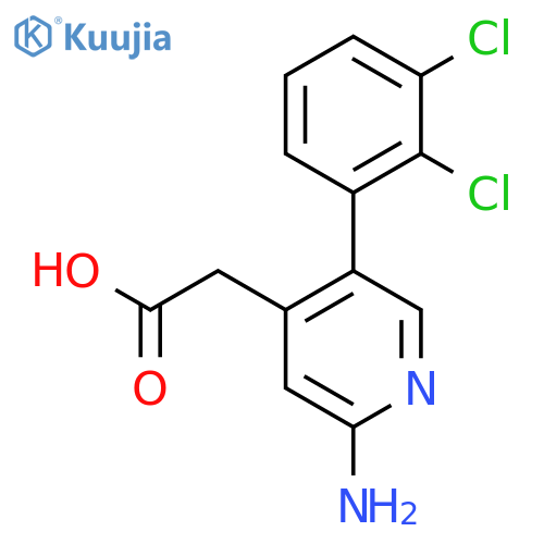 2-Amino-5-(2,3-dichlorophenyl)pyridine-4-acetic acid structure