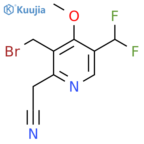 3-(Bromomethyl)-5-(difluoromethyl)-4-methoxypyridine-2-acetonitrile structure