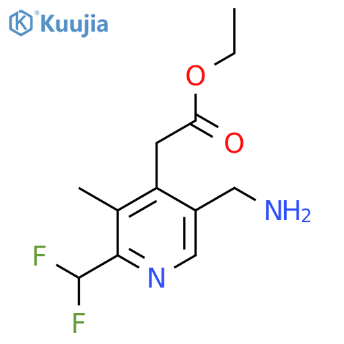 Ethyl 5-(aminomethyl)-2-(difluoromethyl)-3-methylpyridine-4-acetate structure