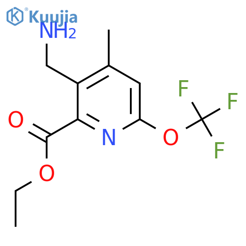 Ethyl 3-(aminomethyl)-4-methyl-6-(trifluoromethoxy)pyridine-2-carboxylate structure