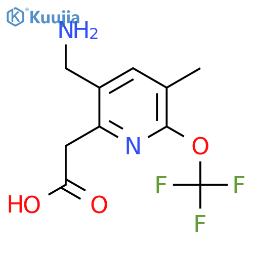 3-(Aminomethyl)-5-methyl-6-(trifluoromethoxy)pyridine-2-acetic acid structure