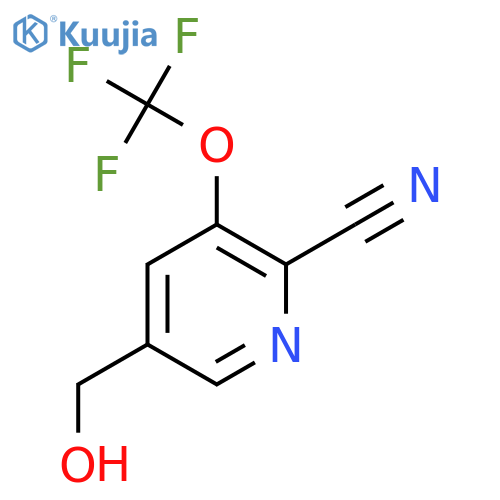 2-Cyano-3-(trifluoromethoxy)pyridine-5-methanol structure