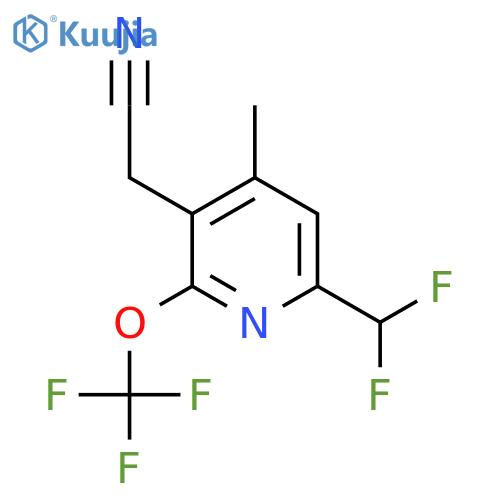 6-(Difluoromethyl)-4-methyl-2-(trifluoromethoxy)pyridine-3-acetonitrile structure