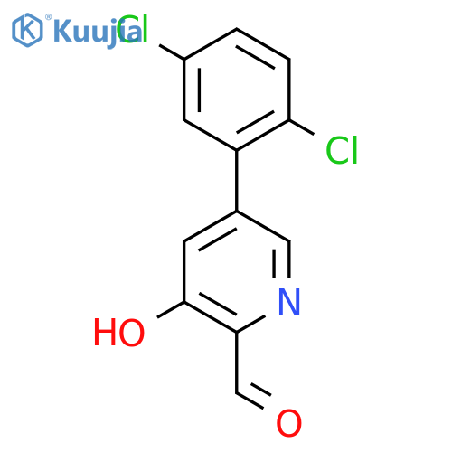 5-(2,5-Dichlorophenyl)-3-hydroxypicolinaldehyde structure