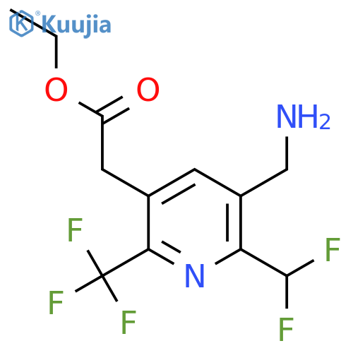 Ethyl 3-(aminomethyl)-2-(difluoromethyl)-6-(trifluoromethyl)pyridine-5-acetate structure