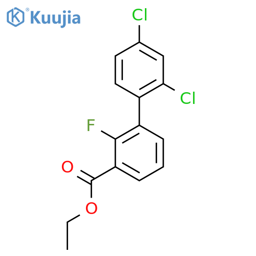 2',4'-Dichloro-2-fluoro-biphenyl-3-carboxylic acid ethyl ester structure