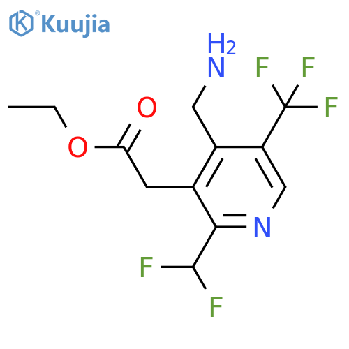 Ethyl 4-(aminomethyl)-2-(difluoromethyl)-5-(trifluoromethyl)pyridine-3-acetate structure