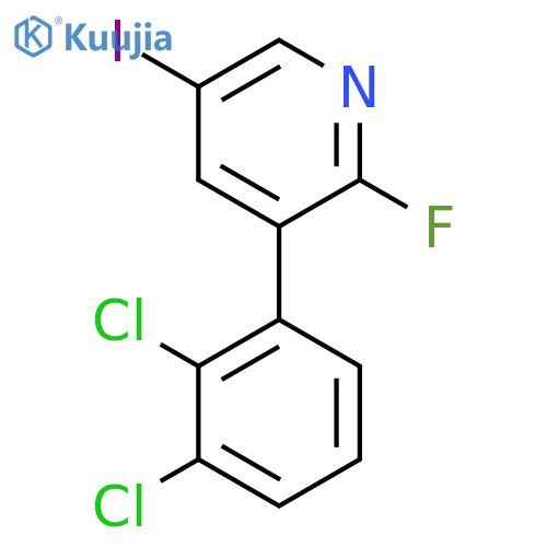3-(2,3-Dichlorophenyl)-2-fluoro-5-iodopyridine structure