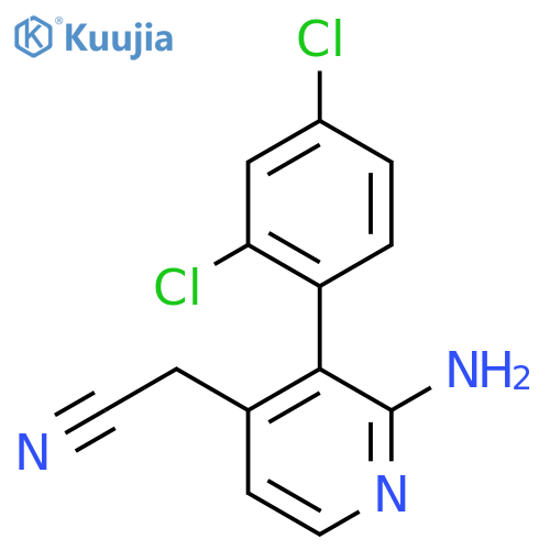 2-Amino-3-(2,4-dichlorophenyl)pyridine-4-acetonitrile structure