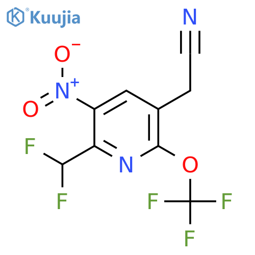 2-(Difluoromethyl)-3-nitro-6-(trifluoromethoxy)pyridine-5-acetonitrile structure