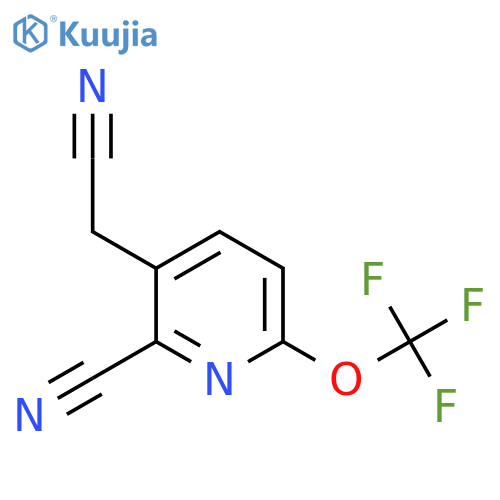 2-Cyano-6-(trifluoromethoxy)pyridine-3-acetonitrile structure