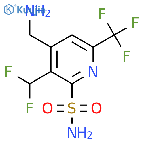 4-(Aminomethyl)-3-(difluoromethyl)-6-(trifluoromethyl)pyridine-2-sulfonamide structure