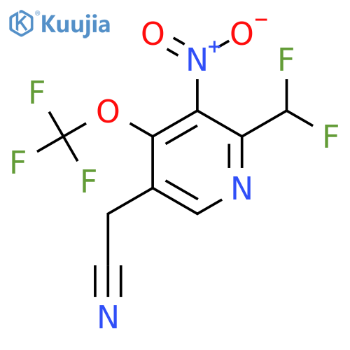 2-(Difluoromethyl)-3-nitro-4-(trifluoromethoxy)pyridine-5-acetonitrile structure