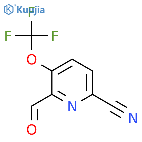 6-Cyano-3-(trifluoromethoxy)pyridine-2-carboxaldehyde structure