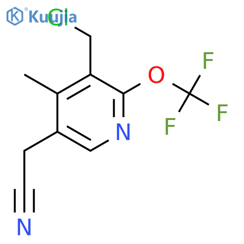 3-(Chloromethyl)-4-methyl-2-(trifluoromethoxy)pyridine-5-acetonitrile structure