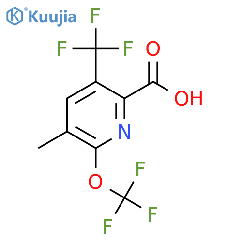3-Methyl-2-(trifluoromethoxy)-5-(trifluoromethyl)pyridine-6-carboxylic acid structure