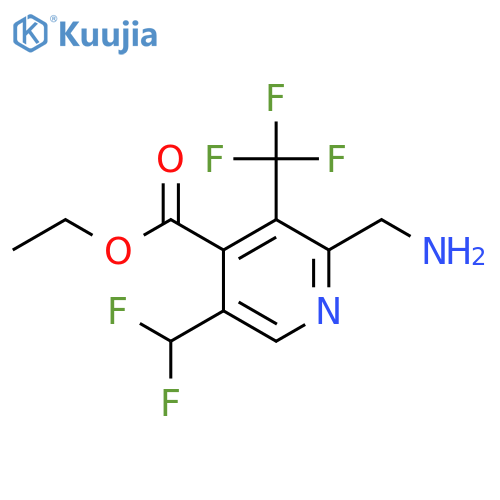 Ethyl 2-(aminomethyl)-5-(difluoromethyl)-3-(trifluoromethyl)pyridine-4-carboxylate structure