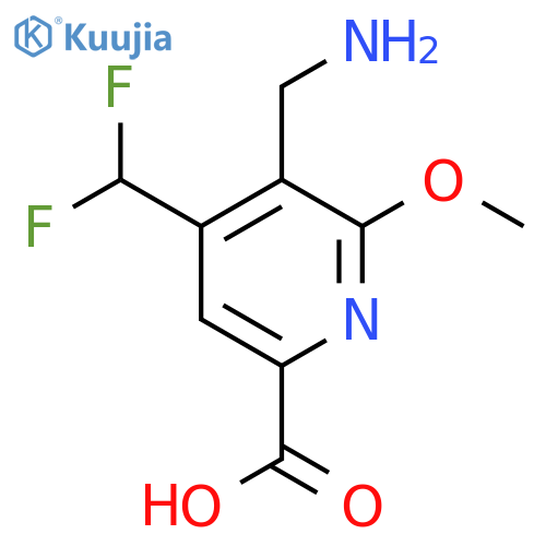 3-(Aminomethyl)-4-(difluoromethyl)-2-methoxypyridine-6-carboxylic acid structure