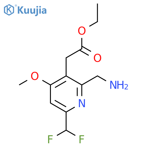 Ethyl 2-(aminomethyl)-6-(difluoromethyl)-4-methoxypyridine-3-acetate structure