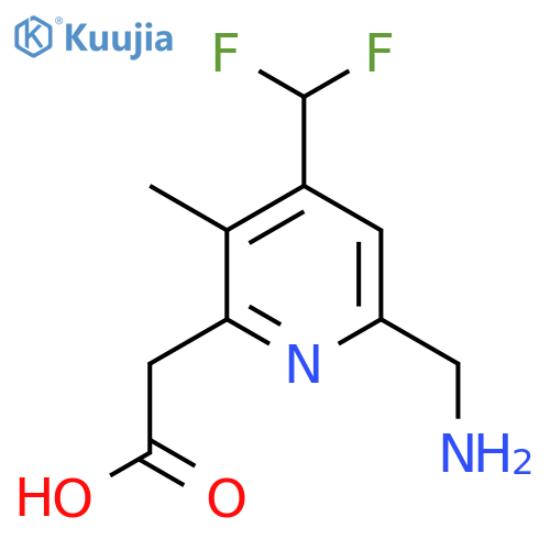 6-(Aminomethyl)-4-(difluoromethyl)-3-methylpyridine-2-acetic acid structure