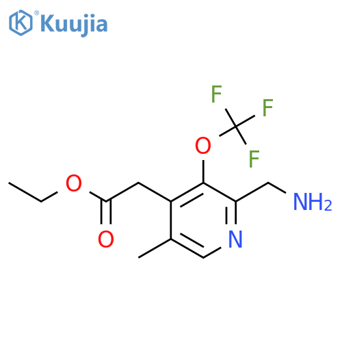 Ethyl 2-(aminomethyl)-5-methyl-3-(trifluoromethoxy)pyridine-4-acetate structure