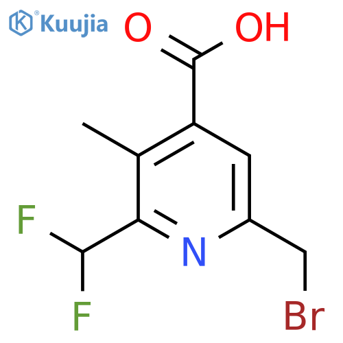 6-(Bromomethyl)-2-(difluoromethyl)-3-methylpyridine-4-carboxylic acid structure
