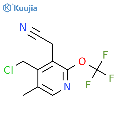 4-(Chloromethyl)-5-methyl-2-(trifluoromethoxy)pyridine-3-acetonitrile structure