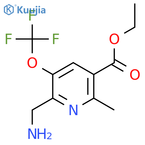 Ethyl 2-(aminomethyl)-6-methyl-3-(trifluoromethoxy)pyridine-5-carboxylate structure