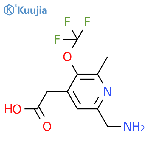 6-(Aminomethyl)-2-methyl-3-(trifluoromethoxy)pyridine-4-acetic acid structure