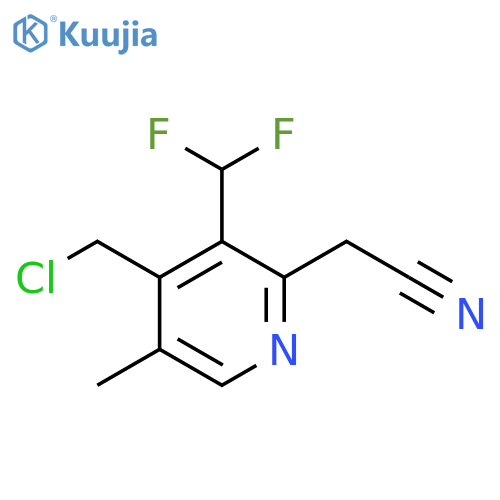 4-(Chloromethyl)-3-(difluoromethyl)-5-methylpyridine-2-acetonitrile structure
