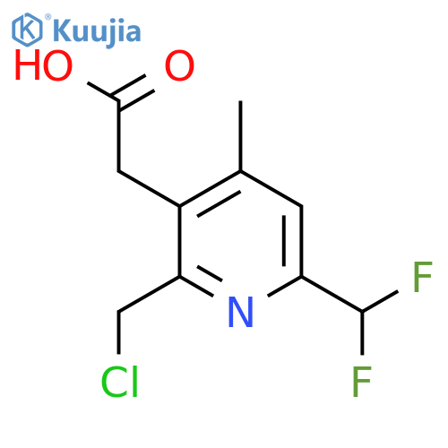 2-(Chloromethyl)-6-(difluoromethyl)-4-methylpyridine-3-acetic acid structure