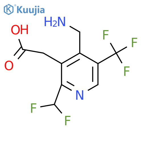 4-(Aminomethyl)-2-(difluoromethyl)-5-(trifluoromethyl)pyridine-3-acetic acid structure