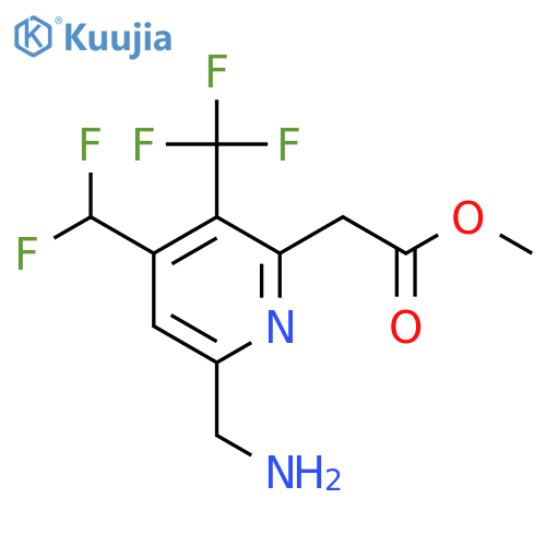 Methyl 6-(aminomethyl)-4-(difluoromethyl)-3-(trifluoromethyl)pyridine-2-acetate structure